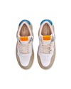 Lyon Sneakers für Herren aus recyceltem Leder – Weiß, Hellblau und Orange Philippe Model - 4