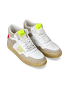 Men's Lyon Sneakers in Recycled Leather, White Yellow Red Philippe Model - 2