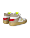 Lyon Sneakers für Herren aus recyceltem Leder – Weiß, Gelb und Rot Philippe Model - 3