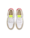 Lyon Sneakers für Herren aus recyceltem Leder – Weiß, Gelb und Rot Philippe Model - 4