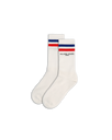 Chaussette Antoine in Cotton, White Red Blue Philippe Model