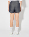 Bermudas vaqueras de piel para mujer - Azul Philippe Model - 4