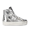 Women's Paris Haute Sneakers in Leather, Silver Philippe Model