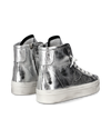 Women's Paris Haute Sneakers in Leather, Silver Philippe Model - 3