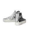 Women's Paris Haute Sneakers in Leather, Silver Philippe Model - 6