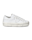 Women's Paris Haute Low-Top Sneakers in Leather, White Philippe Model