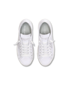 Women's Paris Haute Low-Top Sneakers in Leather, White Philippe Model - 4