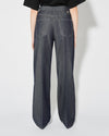 Women's Trousers in Denim And Leather, Blue Philippe Model - 4