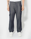 Men's Trousers in Denim And Leather, Blue Philippe Model - 2