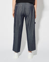 Women's Trousers in Denim And Leather, Blue Philippe Model - 4