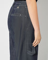 Pantalon en jean et cuir femme, bleu Philippe Model - 5