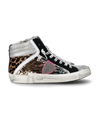 Women's Prsx Sneakers in Leather And Paillettes Details, Bronze Philippe Model - 1