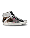 Women's Prsx Sneakers in Leather And Paillettes Details, Bronze Philippe Model