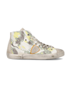 Sneakers Casual Prsx Men Printed Canvas Green Yellow Philippe Model