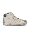 Sneakers Prsx da Uomo Bianche e Verde militare in Pelle Philippe Model - 1