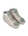 Sneakers Prsx da Uomo Bianche e Verde militare in Pelle Philippe Model