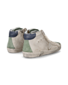 Sneakers Prsx da Uomo Bianche e Verde militare in Pelle Philippe Model - 3