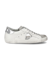 Flache PRSX Sneakers für Damen – Weiß & Silber Philippe Model