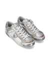 Women's Prsx Low-Top Sneakers in Leather, Silver White Philippe Model - 2