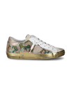 Women's Prsx Low-Top Sneakers in Leather And Stone Details, Multi Gold Philippe Model