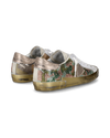 Women's Prsx Low-Top Sneakers in Leather And Stone Details, Multi Gold Philippe Model - 3