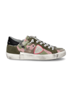 Women's Prsx Low-Top Sneakers in Nylon And Leather, Military Fuchsia Philippe Model