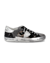 Women's Prsx Low-Top Sneakers in Leather And Nylon, Black Philippe Model