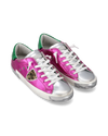 Women's Prsx Low-Top Sneakers in Leather, Fuchsia Philippe Model - 2