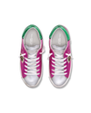 Women's Prsx Low-Top Sneakers in Leather, Fuchsia Philippe Model - 4