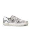 Women's Prsx Low-Top Sneakers in Leather, Silver Philippe Model