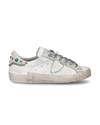 Women's Prsx Low-Top Sneakers in Leather And Stones, White Gray Philippe Model - 1