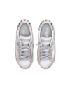 Women's Prsx Low-Top Sneakers in Leather And Stones, White Gray Philippe Model - 4