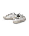 Women's Prsx Low-Top Sneakers in Leather And Stones, White Gray Philippe Model - 6