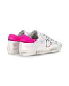 Women's low PRSX sneaker - white and fuchsia Philippe Model - 3