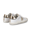 Zapatilla baja Prsx para mujer - blanca y dorada Philippe Model - 3