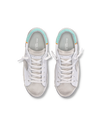 Women's low PRSX sneaker - white and aquamarine Philippe Model - 4