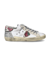 Women's Prsx Low-Top Sneakers in Leather And Printed Details, Silver White Philippe Model