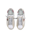 Flache Prsx Sneakers für Damen aus Leder mit Print-Details – Silber und Weiß Philippe Model - 4