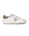 Women's Prsx Low-Top Sneakers in Leather And Printed Details, White Brown Philippe Model