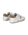 Women's Prsx Low-Top Sneakers in Leather And Printed Details, White Brown Philippe Model - 3