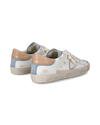 Zapatilla baja Paris para mujer - blanca y azul Philippe Model - 3