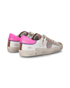 Women's Prsx Low-Top Sneakers in Leather, Purple White Philippe Model - 3