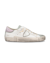 Women's low PRSX sneaker - white, aquamarine and pink Philippe Model