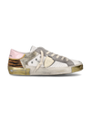 Women's Prsx Low-Top Sneakers in Leather, White Gold Philippe Model