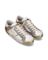 Women's Prsx Low-Top Sneakers in Leather, White Gold Philippe Model