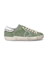 Sneakers Prsx da Uomo Verde militare in Pelle Scamosciata Philippe Model