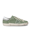 Zapatilla Prsx para hombre de caña baja en ante - Verde militar Philippe Model