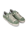 Sneakers Prsx da Uomo Verde militare in Pelle Scamosciata Philippe Model