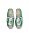 Men's low Prsx sneaker - green and silver Philippe Model - 4