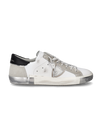 Flache PRSX Sneakers für Herren – Weiß & Silber Philippe Model